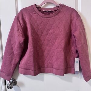 NWT Pale Sky Quilted Mauve Color Sweatshirt STITCH FIX Cropped Size Medium